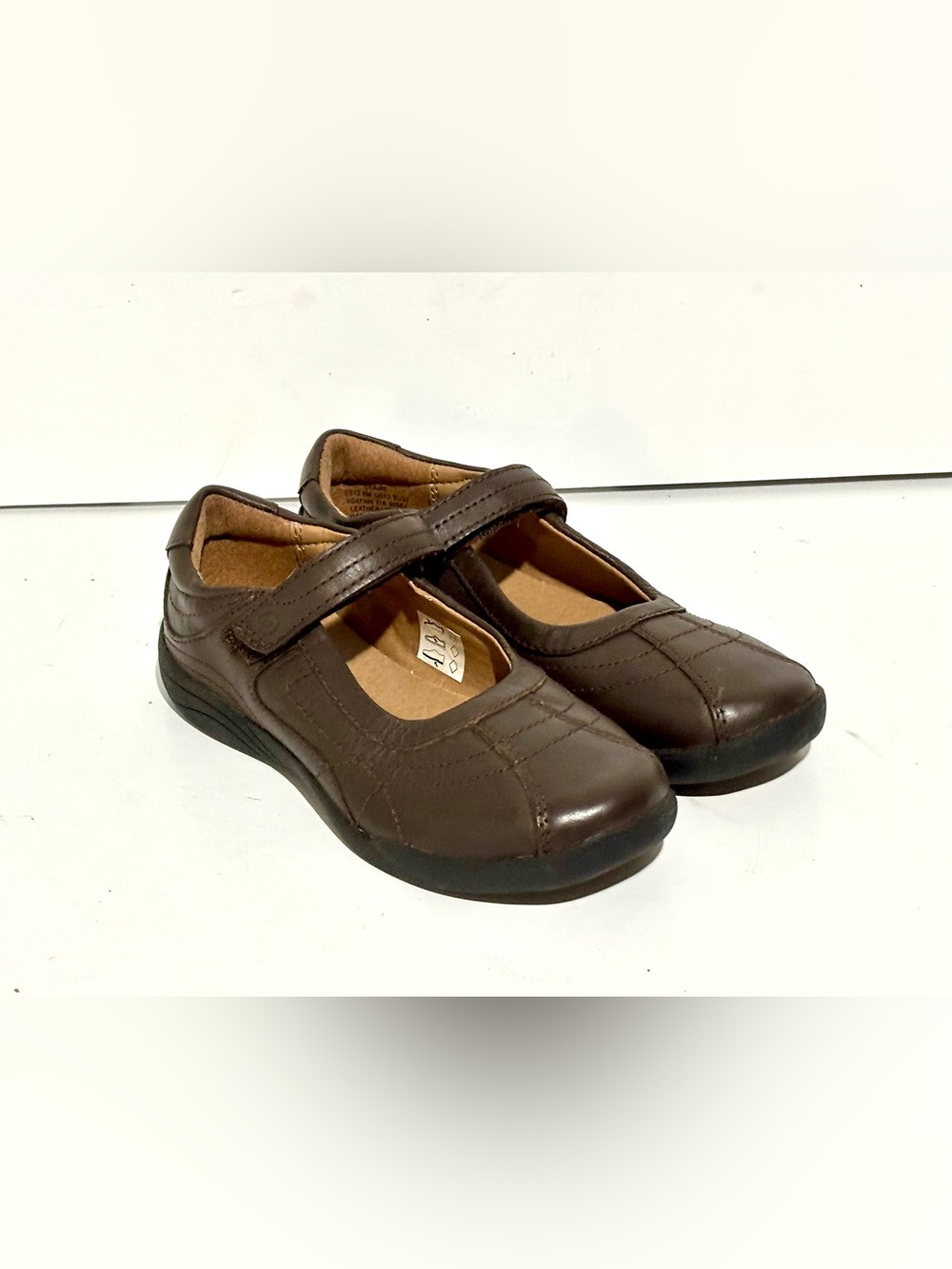 Stride Rite Brown Leather Upper Mary Jane School Shoes Girls Size 13.5 M EUC